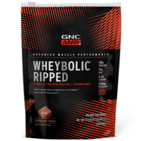GNC AMP Wheybolic™ Ripped Protein Powder, Chocolate Fudge, 1.1 lbs, 40g Whey Protein